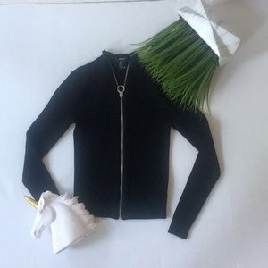 Forever 21 Black Zipper Top